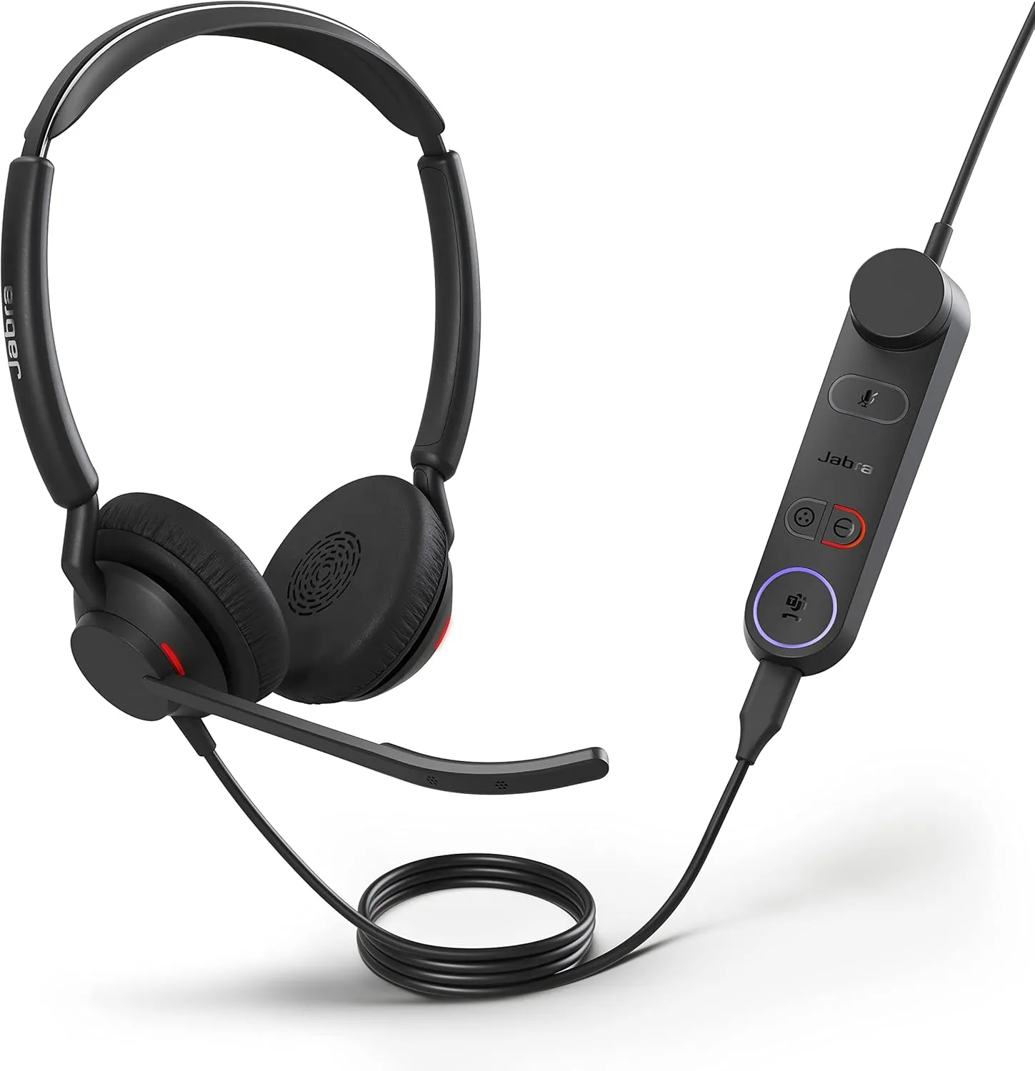 Jabra Engage 50 II Wired Stereo Headset with Link Call Control - Noise-Cancelling 3-Mic Technology and USB-C Cable, Ultra-Lightweight - MS Teams Certified, Works with All Other Platforms - Black