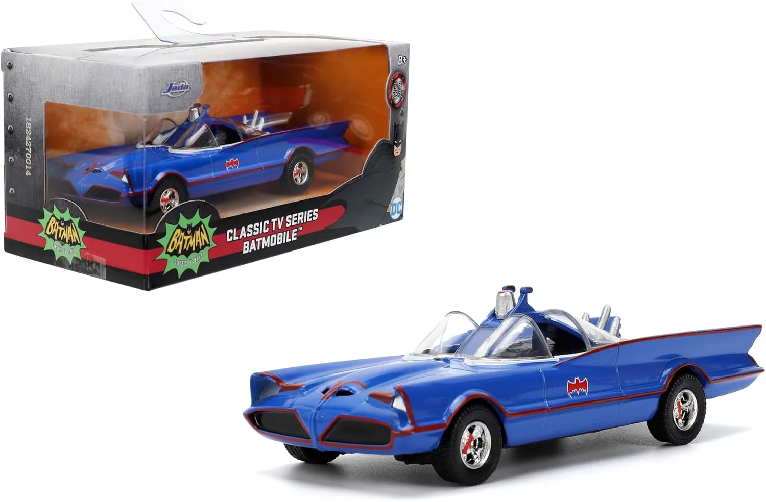 Jada Hollywood Rides 1966 Batman Batmobile - Die-cast Car with Opening Doors, 1:32 Scale, Ages 8 , Toy for Adults and Kids