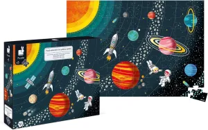 Janod 100 Piece Educational Solar System Floor Puzzle – Ages 5  - J02678