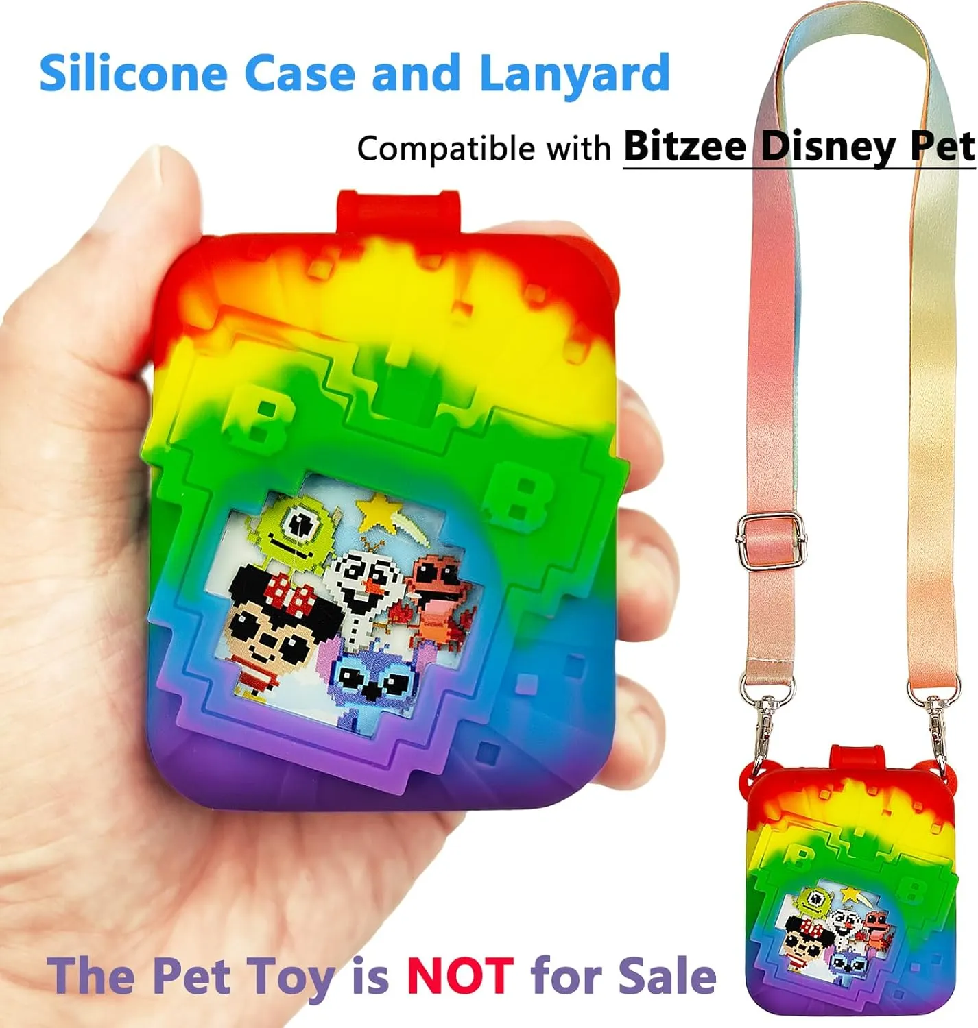 JCHPINE Hard Carrying Case and Silicone Cover for Bitzee Disney Interactive Toy Digital Pet, Protective Case for Bitzee Disney Virtual Electronic Pets Accessories (Multicolor)