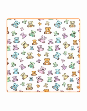 Jersey blanket with teddy-bear print