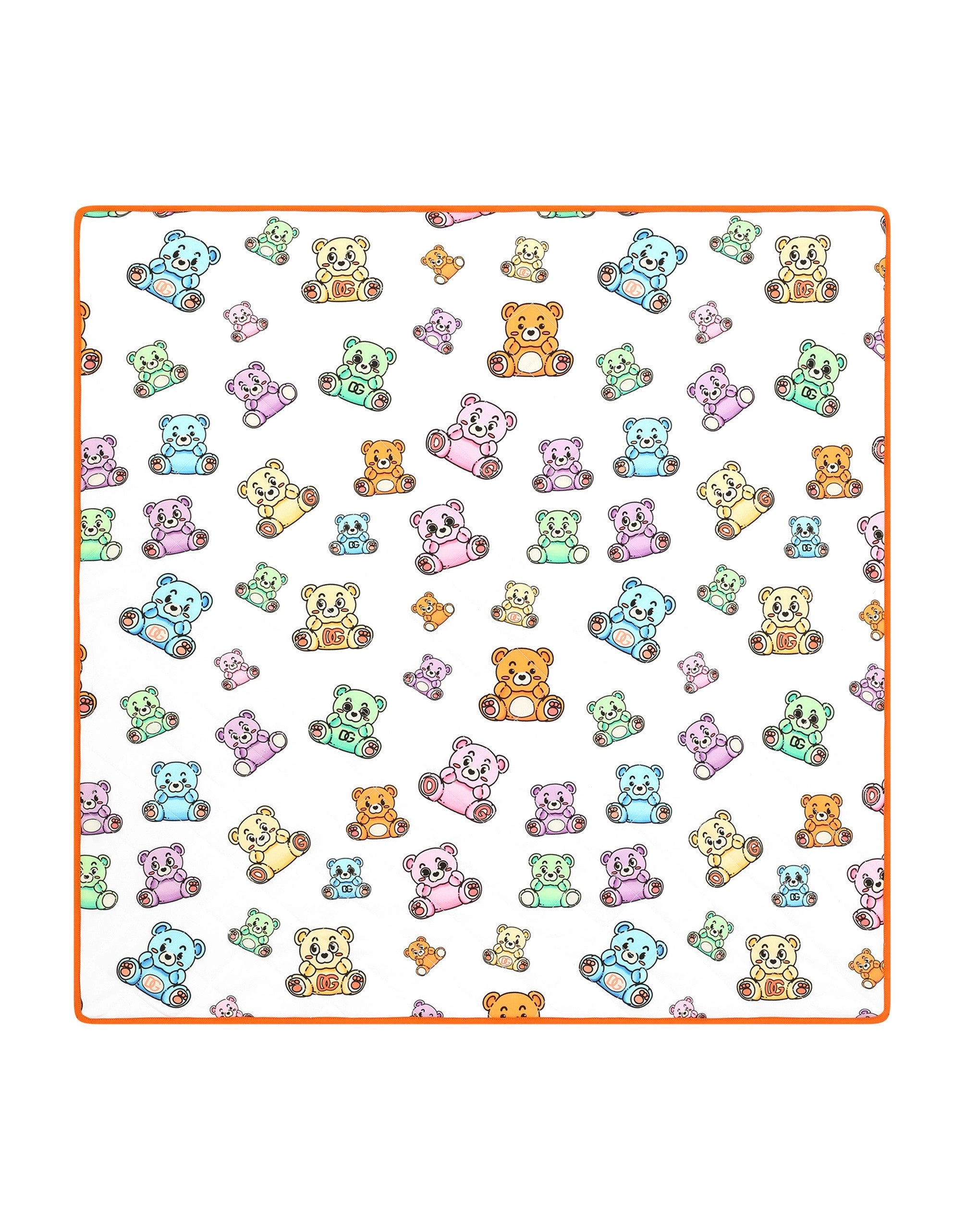 Jersey blanket with teddy-bear print