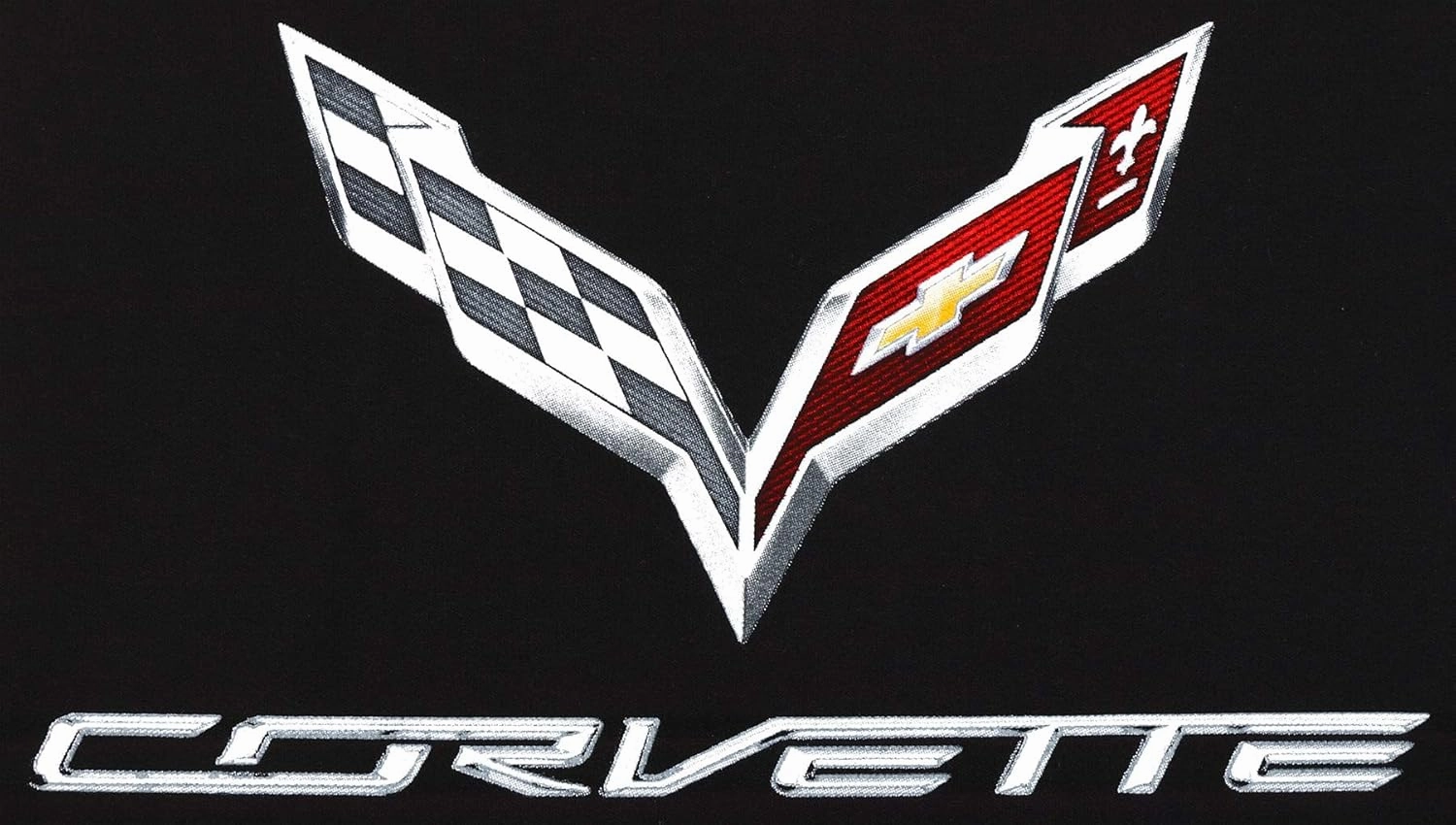 JH DESIGN GROUP Men's Chevy Corvette C7 Crew Neck T-Shirt in Black & Gray & Red
