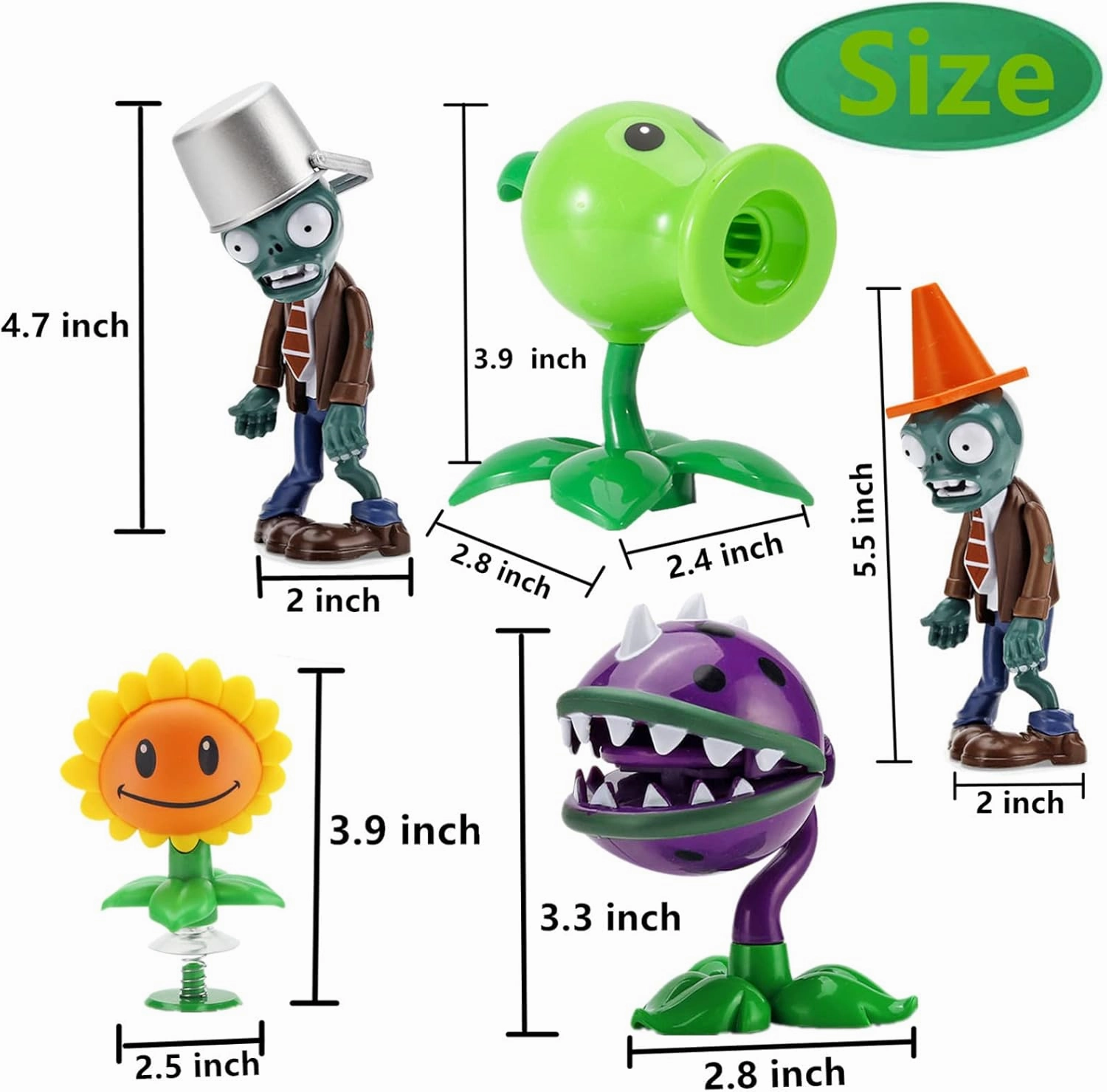 JHESAO 22PCS Plants and Zombies Toys Action Figures PVZ Toys Set 1 2 Series Great Gifts for Kids and Fans, Birthday and Christmas Party New