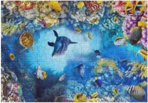 Jigsaw Puzzle 1000 Pieces Underwater World Fish Coral Cartoon Puzzles for Adults Teens and Kids Creative Gift Puzzles Funny Family Games Multiple Size