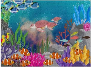 Jigsaw Puzzle 500 Pieces Cartoon Seabed Fish Sea Turtle Life Puzzles for Adults Creative Gift Puzzles Funny Family Games Multiple Size