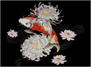 Jigsaw Puzzle 500 Pieces Flowers Fishs Oriental Black Puzzles for Adults Creative Gift Puzzles Funny Family Games Multiple Size