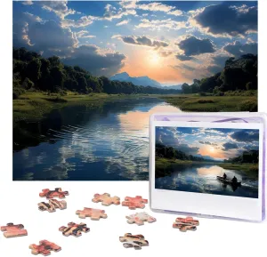 Jigsaw Puzzle for Adults 500 Piece Funny Challenging Puzzles Fishing Scenic Picture Jigsaw Wooden Puzzle Artwork Family Game Puzzle for Birthday 20.4" x 15"