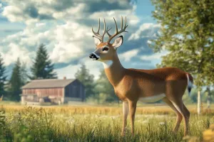 Jigsaw Puzzle Grassland White-Tailed Deer for Adults Challenging Puzzle - Families Pieces Fit Togather Perfect 1000 Piece