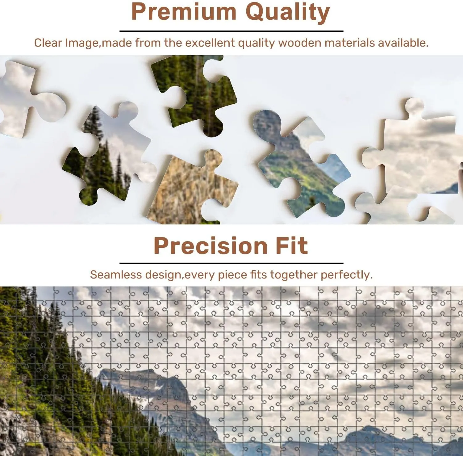 Jigsaw Puzzles 1000 Pieces for Adult Glacier National Park Puzzle Game for Family Wooden Puzzle Toy Educational Games Puzzles for Home Decor