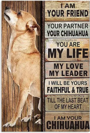 Jigsaw Puzzles 500 Piece for Adults - I Am Your Friend Your Partner - Vintage Cute Chihuahua Dog Fun Puzzle Educational Family Game Toys Adults Home Decoration Colorful Puzzles Gifts