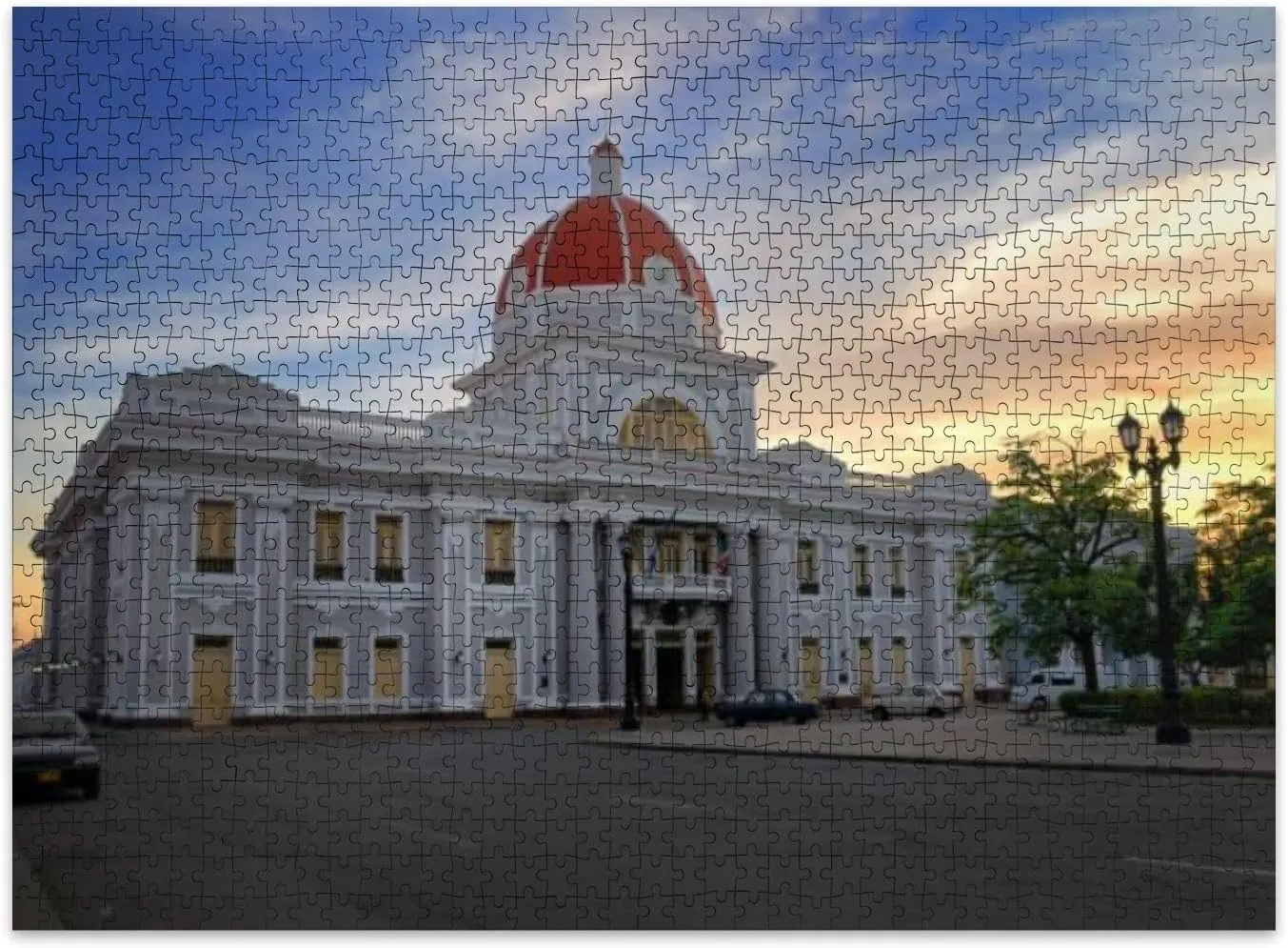 Jigsaw Puzzles 500 Pieces for Adult Cienfuegos City Hall Cuba Puzzle Game for Family Wooden Puzzle Toy Educational Games Puzzles for Home Decor