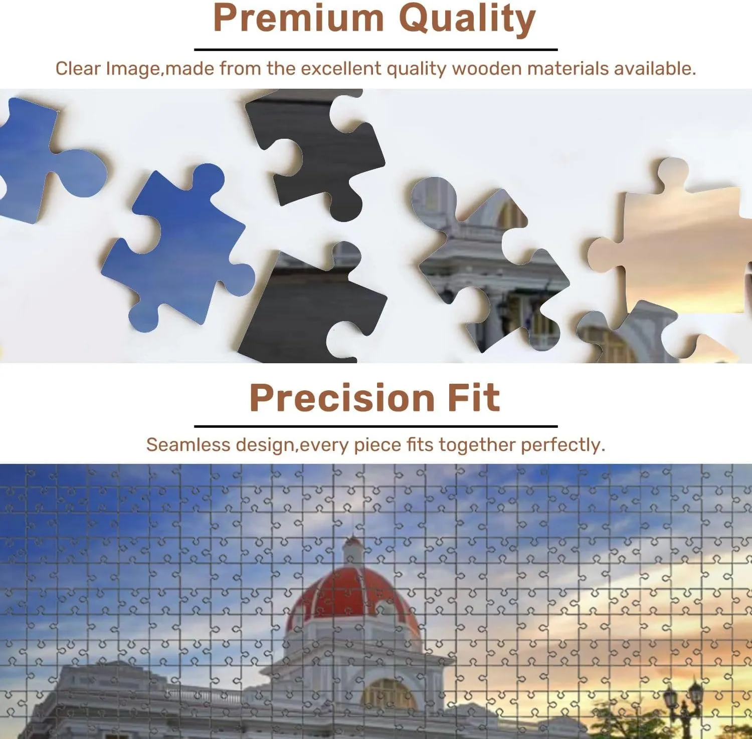 Jigsaw Puzzles 500 Pieces for Adult Cienfuegos City Hall Cuba Puzzle Game for Family Wooden Puzzle Toy Educational Games Puzzles for Home Decor
