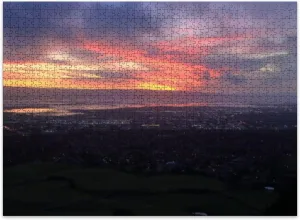 Jigsaw Puzzles 500 Pieces for Adult Downtown San Jose Lights East Bay Twilight Fremont California Puzzle Game for Family Wooden Puzzle Toy Educational Games Puzzles for Home Decor