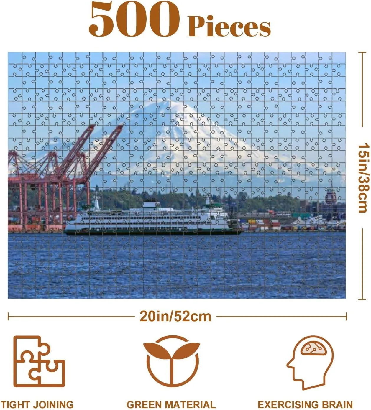 Jigsaw Puzzles 500 Pieces for Adult Mount Rainier Puzzle Game for Family Wooden Puzzle Toy Educational Games Puzzles for Home Decor
