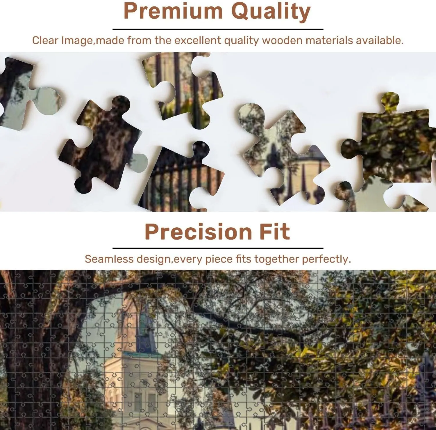 Jigsaw Puzzles 500 Pieces for Adult Saint Louis Cathedral New Orleans Puzzle Game for Family Wooden Puzzle Toy Educational Games Puzzles for Home Decor
