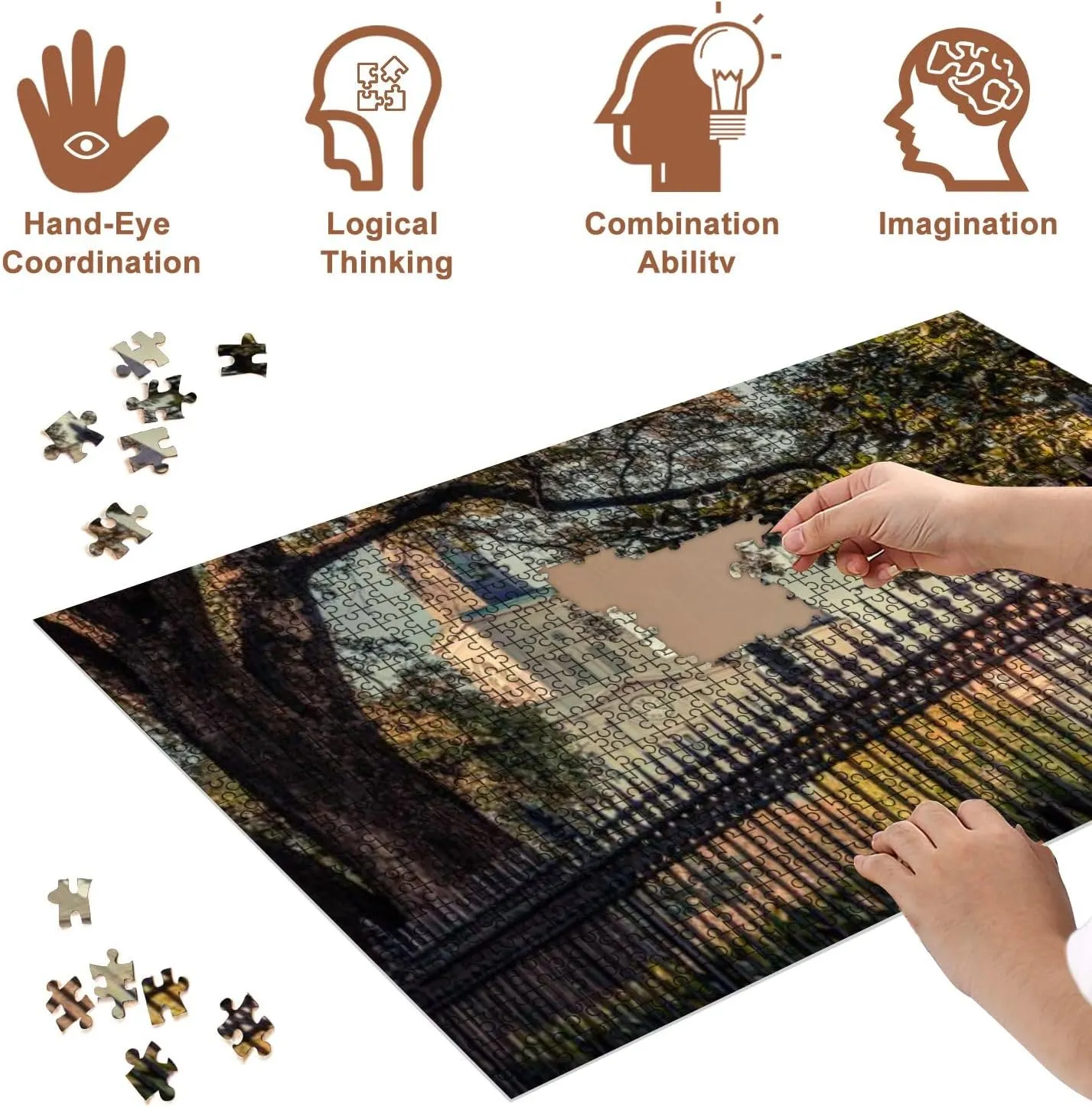 Jigsaw Puzzles 500 Pieces for Adult Saint Louis Cathedral New Orleans Puzzle Game for Family Wooden Puzzle Toy Educational Games Puzzles for Home Decor