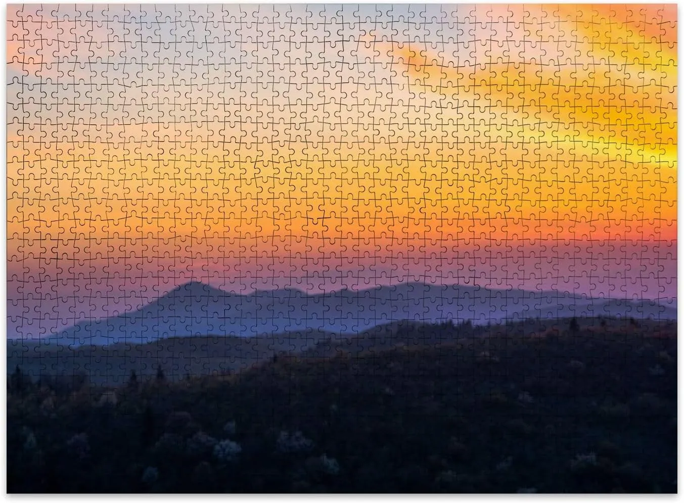 Jigsaw Puzzles 500 Pieces for Adult Sunrise Blue Ridge Mountains Puzzle Game for Family Wooden Puzzle Toy Educational Games Puzzles for Home Decor