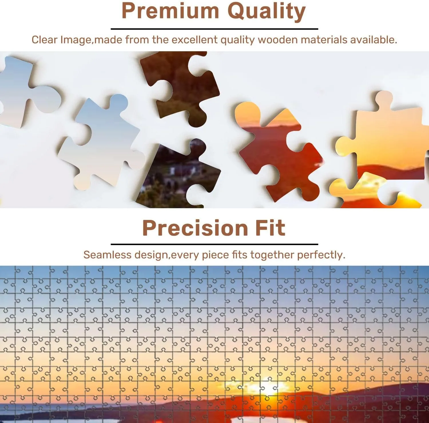 Jigsaw Puzzles 500 Pieces for Adult Sunrise View Lake Fanny Hooe from Brockway Mountain Lookout Copper Puzzle Game for Family Wooden Puzzle Toy Educational Games Puzzles for Home Decor