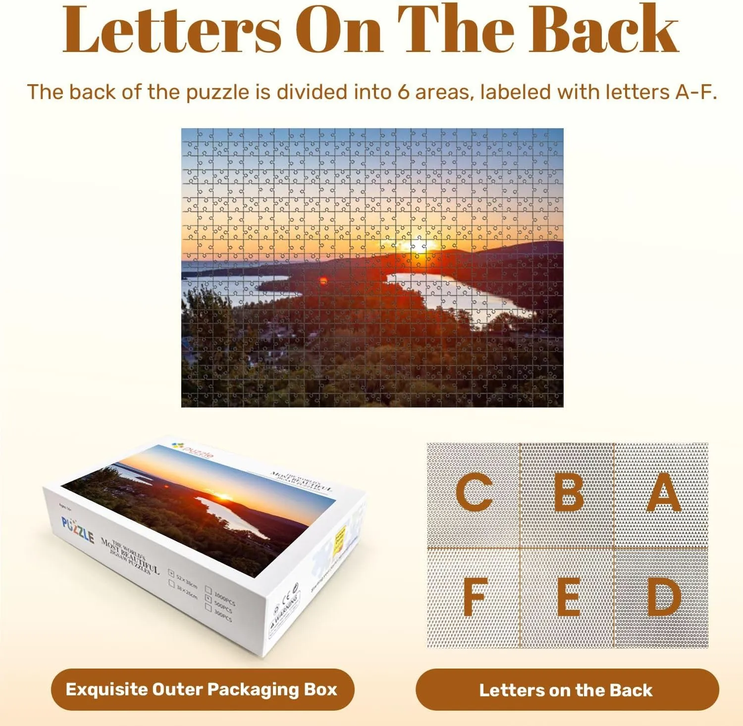 Jigsaw Puzzles 500 Pieces for Adult Sunrise View Lake Fanny Hooe from Brockway Mountain Lookout Copper Puzzle Game for Family Wooden Puzzle Toy Educational Games Puzzles for Home Decor