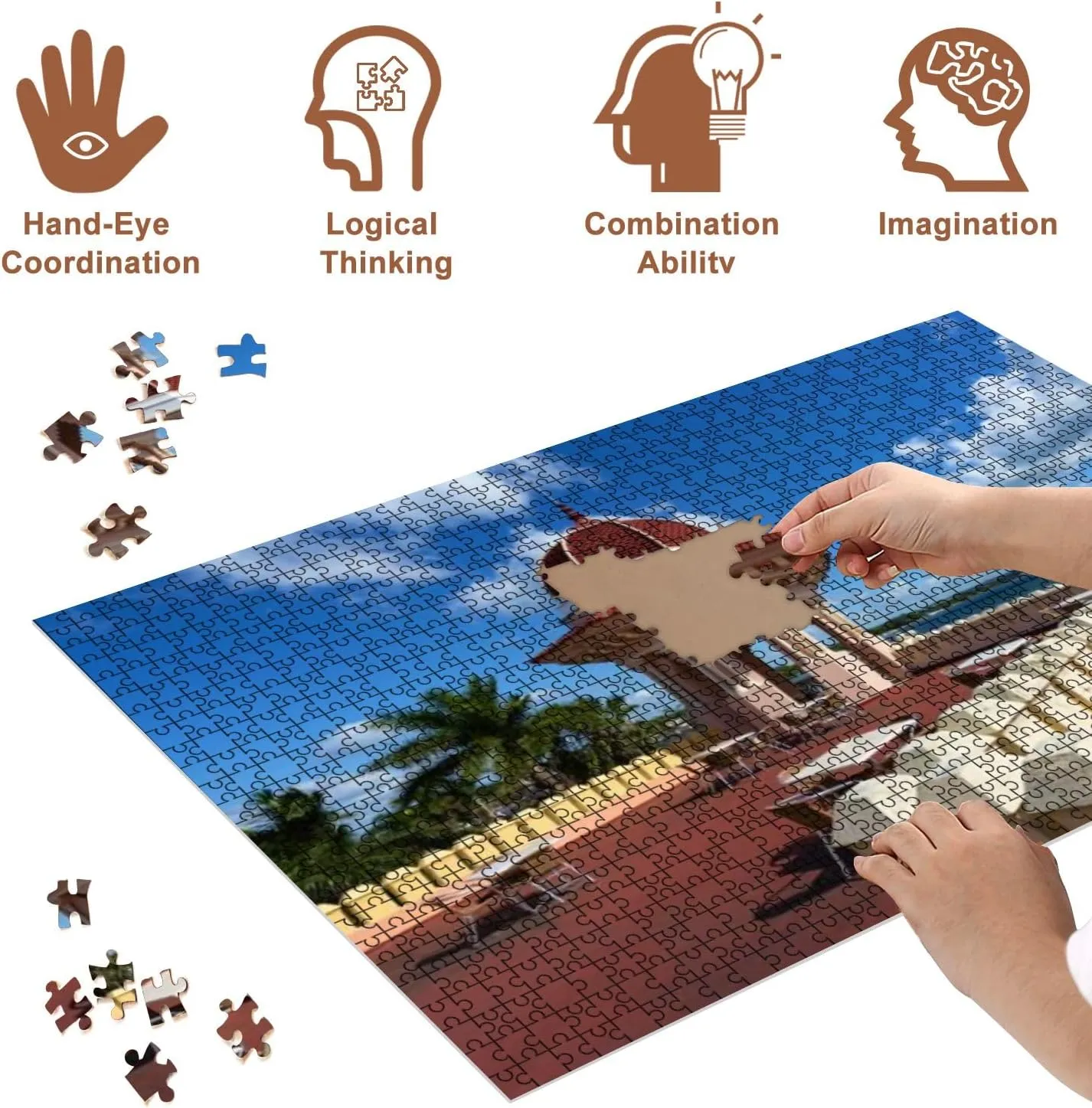 Jigsaw Puzzles 500 Pieces for Adult Valle Cienfuegos Cuba Puzzle Game for Family Wooden Puzzle Toy Educational Games Puzzles for Home Decor