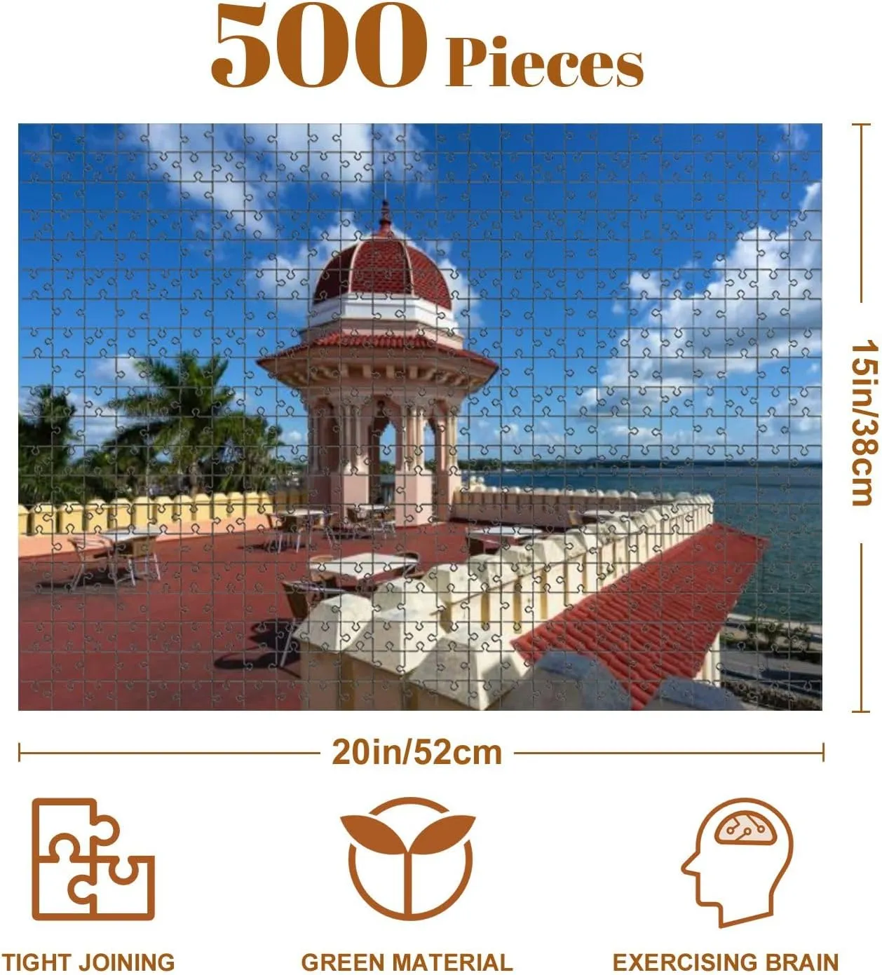 Jigsaw Puzzles 500 Pieces for Adult Valle Cienfuegos Cuba Puzzle Game for Family Wooden Puzzle Toy Educational Games Puzzles for Home Decor