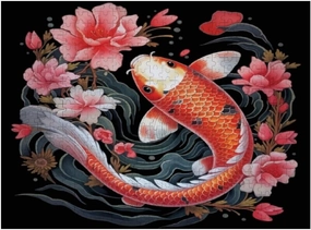 Jigsaw Puzzle 1000 Pieces Japanese Koi Carp Nishikigoi Fish Graphic Cherry Blossom Puzzles for Adults Creative Gift Puzzles Funny Family Games Multiple Size