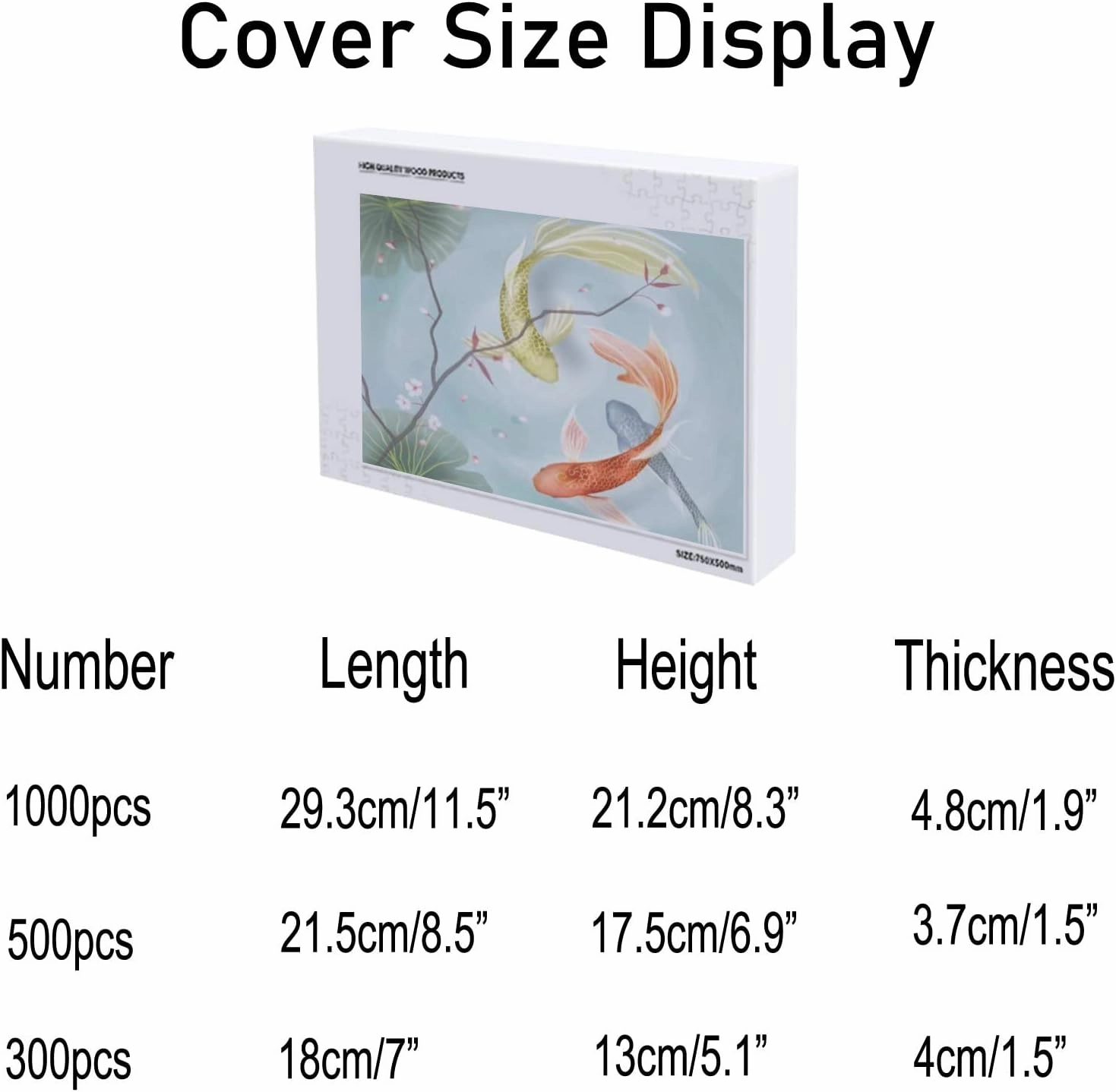 Jigsaw Puzzle 500 Pieces Koi Fishes Gentle Colours Chinese Style Puzzles for Adults Teens and Kids Creative Gift Puzzles Funny Family Games Multiple Size