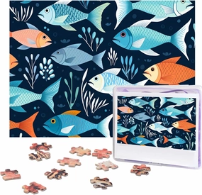 Jigsaw Puzzle for Adults 500 Piece Funny Challenging Puzzles Fishes Pattern Picture Jigsaw Wooden Puzzle Artwork Family Game Puzzle for Birthday 20.4" x 15"