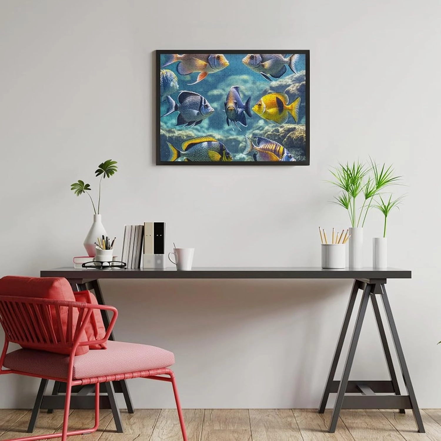 Jigsaw Puzzle from Photos 300/500/1000 Pieces Personalized Wooden Picture Puzzles Custom Puzzle from Pictures Different Fish Puzzles for Adults Family Birthday Valentine's Day Gifts