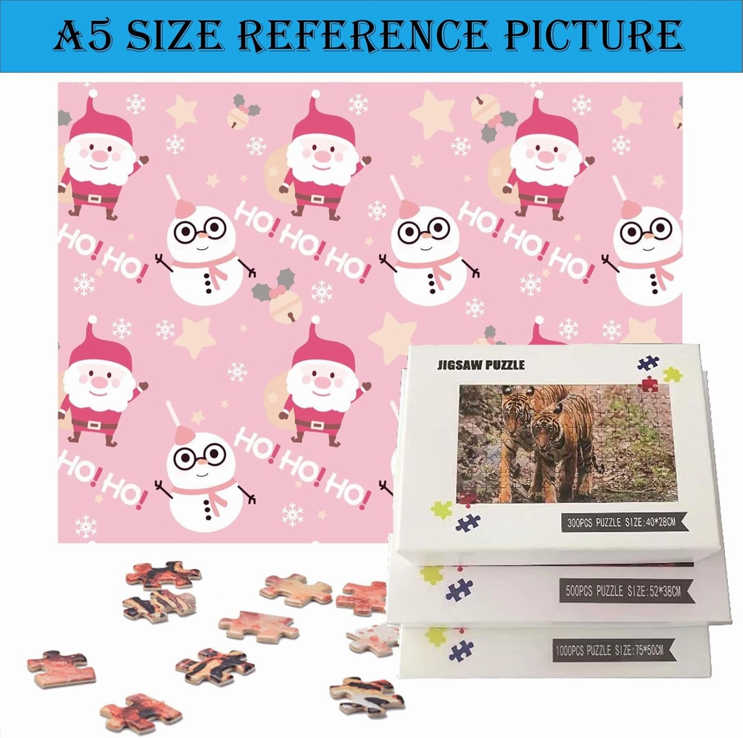 Jigsaw Puzzles 500 Piece Pink Goldfish Hard Puzzle - Fish Swimming Animals Wildlife Goldfish Wooden Puzzle - Adult Gift