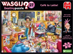 Jumbo Wasgij Destiny 27, Café to Latte! 1000 Piece Jigsaw Puzzles for Adults - Colourful, Challenging & Brainteasing Adults Jigsaw Puzzle - Puzzle The Future - 100% Recycled Cardboard - 1000pcs