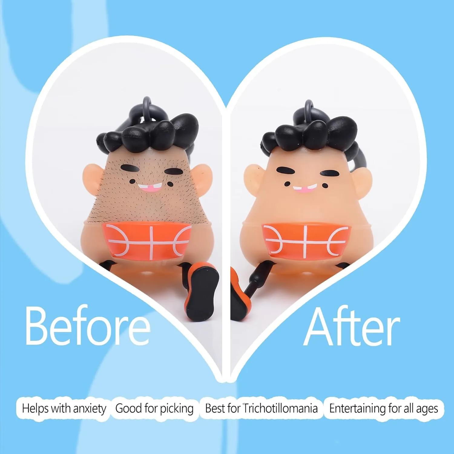 JumpJump Fun Hair Pulling Fidget Toys,Trichotillomania Pop Fidget Toys,Gag Novelty, Stress Relief Toy Hair Pulling,Anti Anxiety Venting Novelty Toys for Kids Classroom Birthday Party Favors