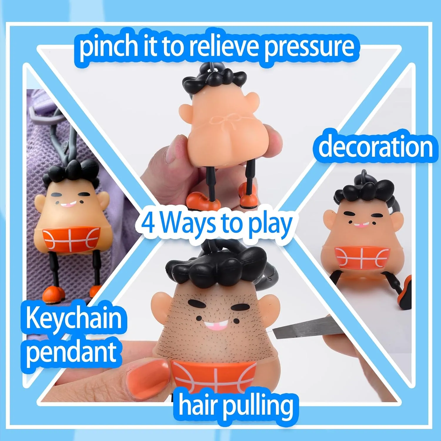 JumpJump Fun Hair Pulling Fidget Toys,Trichotillomania Pop Fidget Toys,Gag Novelty, Stress Relief Toy Hair Pulling,Anti Anxiety Venting Novelty Toys for Kids Classroom Birthday Party Favors