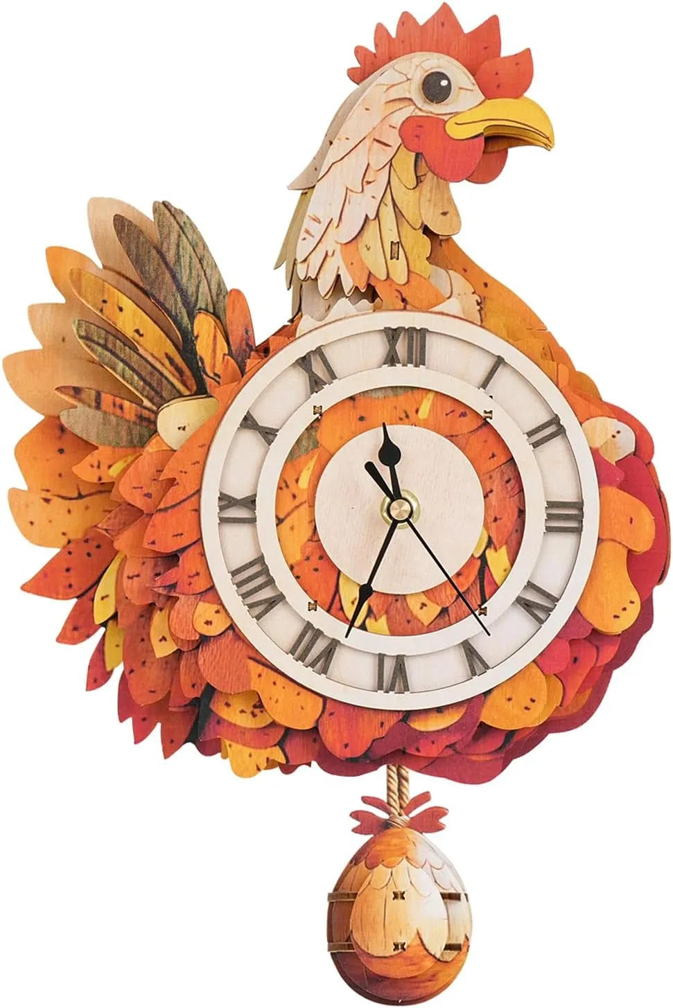 KAAYEE 3D Wooden Puzzles for Adults Chicken Clock - Model Building Kit ‌‌Hen Clock Puzzle Creative Craft Gift Home Deco for DIY Enthusiasts, Brain Teaser Building Set Birthday Gifts