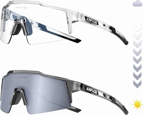 KAPVOE Photochromic Cycling Glasses Men Women Clear Transition Mountain Bike Sunglasses Sports Baseball Running - K9023