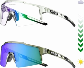 KAPVOE Photochromic Cycling Glasses Men Women Clear Transition Mountain Bike Sunglasses Sports Baseball Running - K9023