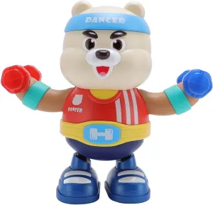 Kids Dancing Bear Toy, Light Music Electric Robot Develops Imagination Motor Skills Safe ABS Design for Indoor Playtime