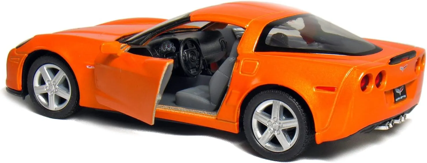 KINSMART 2007 Corvette Z06 5inch 1:36 Scale 5 Inch Die Cast Metal Model American Muscle Toy Car. Pullback Action (-SetOf4)