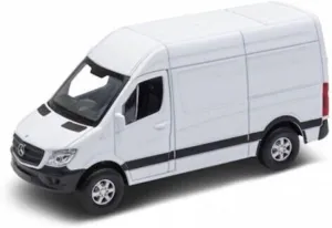 KiNSMART - Mercedes-Benz Sprinter Cargo Van, 1:48 O Scale Die Cast Metal Model Toy Van, Pull-Back Action, White 12 Pack