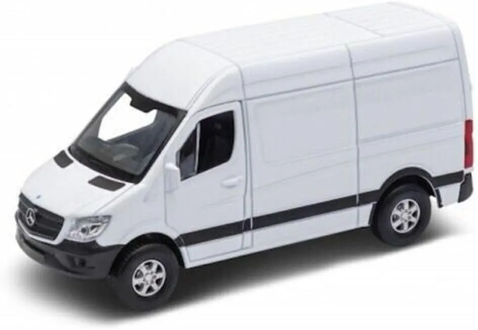 KiNSMART - Mercedes-Benz Sprinter Cargo Van, 1:48 O Scale Die Cast Metal Model Toy Van, Pull-Back Action, White 12 Pack