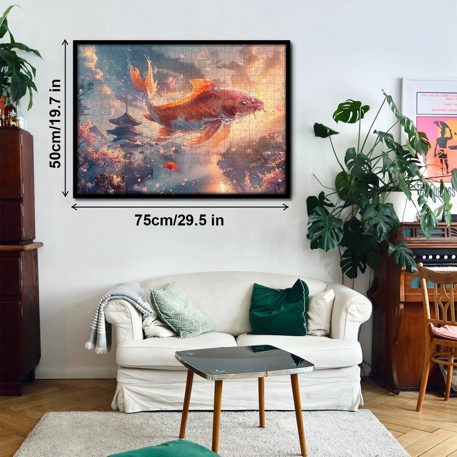 Koi Fish 1000 Piece Jigsaw Puzzle for Adults -Challenging Puzzle Perfect for Game Nights - 3 Size Customized Puzzles