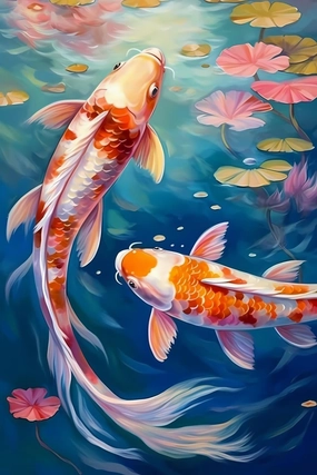 Koi Fish in Pond 1000 Piece Jigsaw Puzzle Suitable for All Groups of People Creative Fun Jigsaw Traditional Puzzles Perfect for Family Nights Game