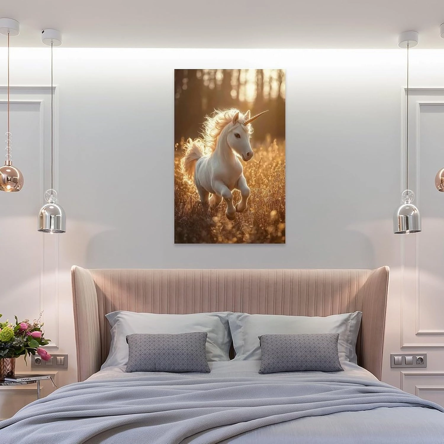 KRECDKQ Little Unicorn Jungle Running Funny Poster Canvas Wall Art Prints Posters for Room Aesthetic Bedroom Living Room Pictures Paintings Wall Decor for Mens Framed Unframed 08x12inch(20x30cm)
