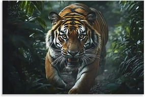 KRECDKQ Tiger Running Jungle Poster Canvas Wall Art Aesthetic Posters & Prints Wall Decor for Bedroom Dorm Living Room Paintings Pictures Wall Decor Framed Unframed 16x24inch(40x60cm)