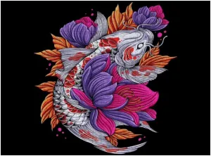 Kuizee Jigsaw Puzzle 1000 Pieces Puzzle for Adults Colorful Koi Fish Flowers Educational Intellectual Decompressing Funny Family Games 11.5X15.7Inch