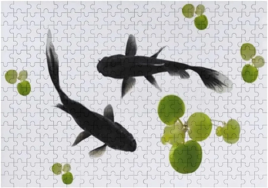 Kuizee Jigsaw Puzzle 1000 Pieces Puzzle for Adults Koi Fish Isolated School Kids Teens Educational Intellectual Decompressing Funny Family Games 29.5X19.7 Inch