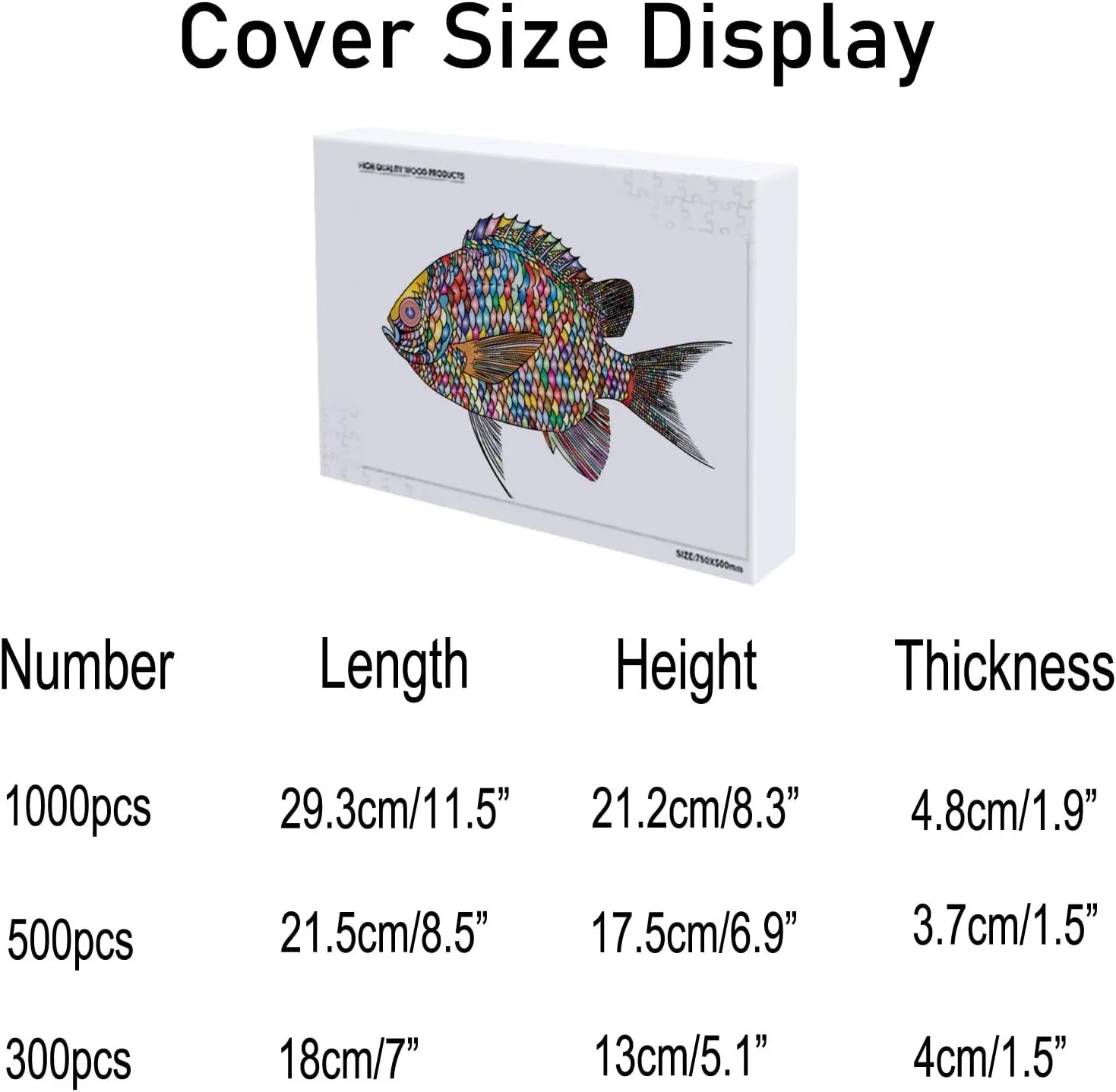Kuizee Jigsaw Puzzle 500 Pieces Puzzle for Adults Fish Multicolor Modern Art School Teens Educational Intellectual Decompressing Funny Family Games 11.5X15.7Inch