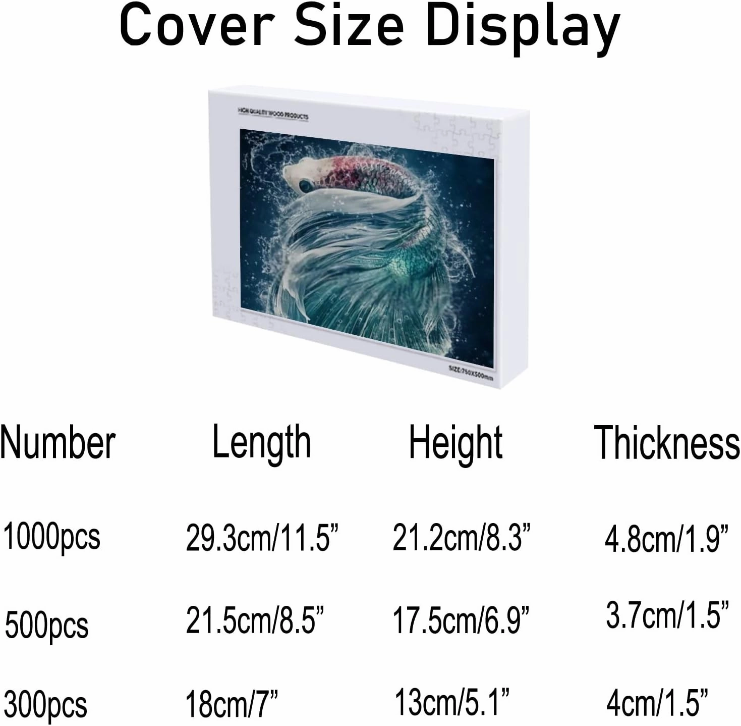 Kuizee Jigsaw Puzzle 1000 Pieces Puzzle for Adults Water Splash Siamese Fighting Fish School Kids Teens Educational Intellectual Decompressing Funny Family Games 29.5X19.7 Inch