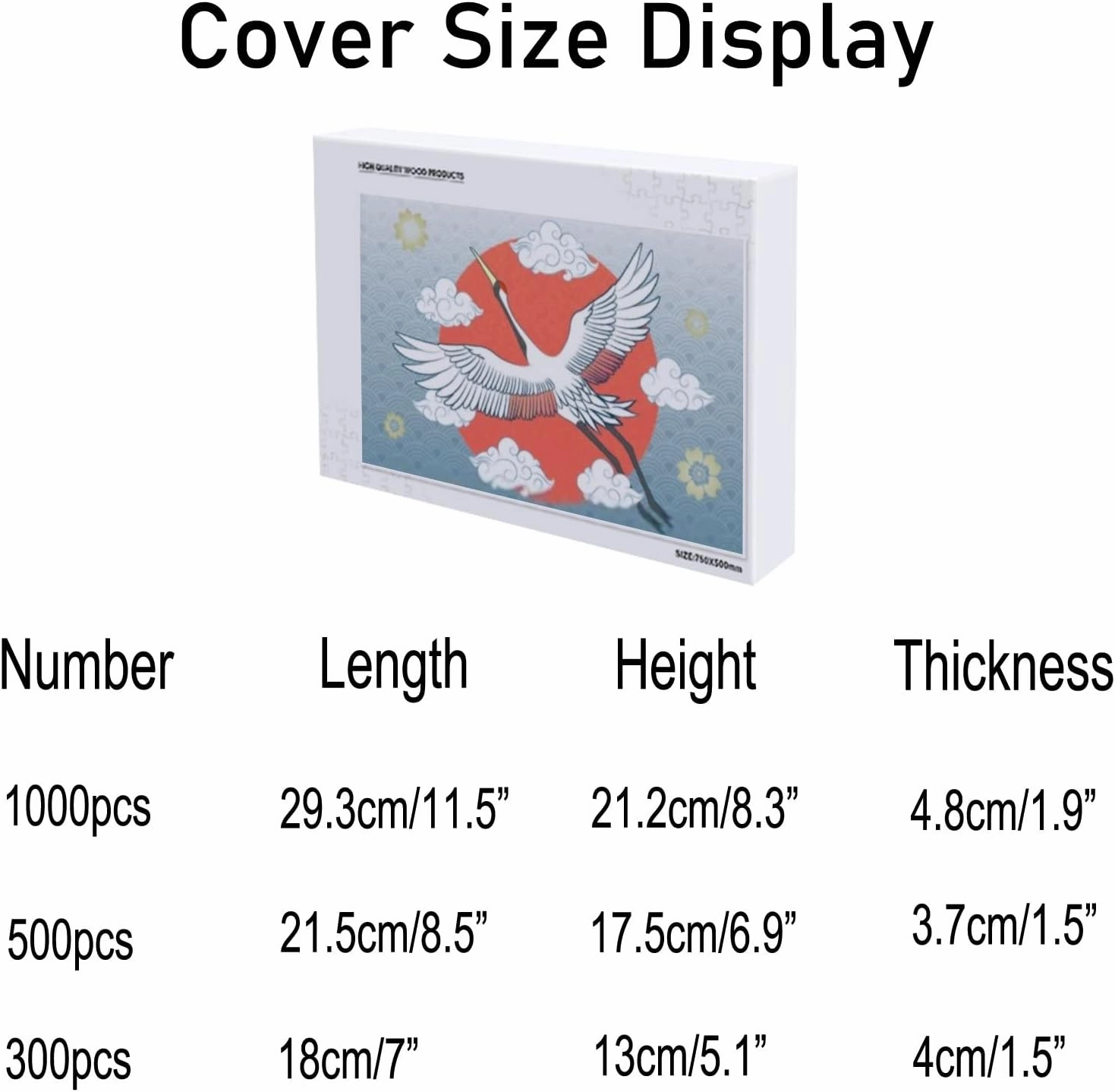 Kuizee Jigsaw Puzzle 500 Pieces Puzzle for Adults Art Japanese Crane Sun Carp Koi Fish School Kids Teens Educational Intellectual Decompressing Funny Family Games 20.5X15 Inch
